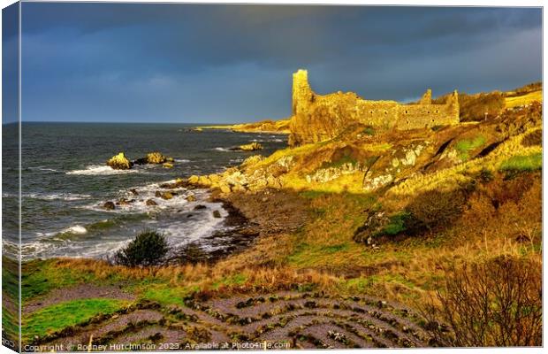 Majestic Ruins of Dunure Castle Canvas Print by Rodney Hutchinson