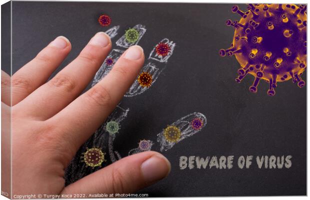 Beware of Corona Virus Covid 19 Healthcare Medical Canvas Print by Turgay Koca