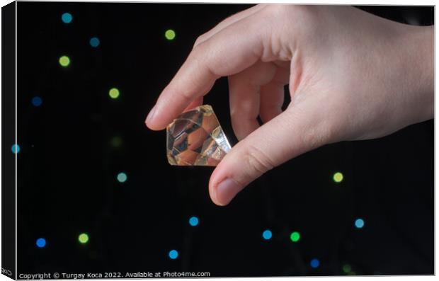Fake diamond stone made with glass  Canvas Print by Turgay Koca