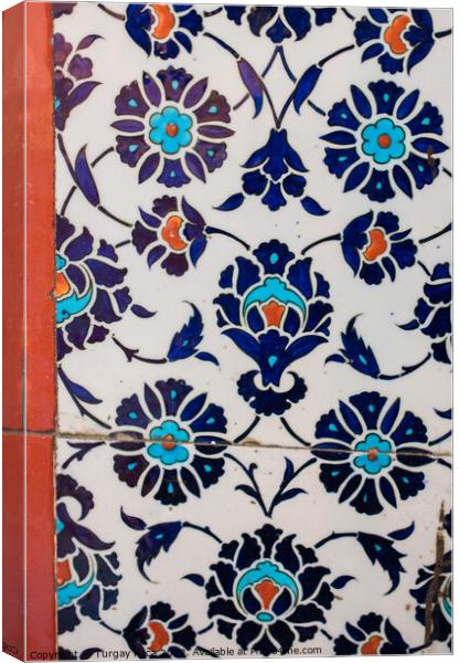  Ottoman ancient Handmade Turkish Tiles Canvas Print by Turgay Koca