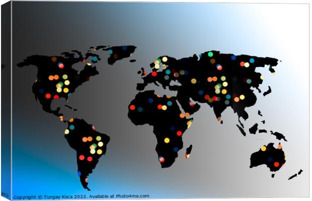 Roughly sketched out world map as global business concepts Canvas Print by Turgay Koca