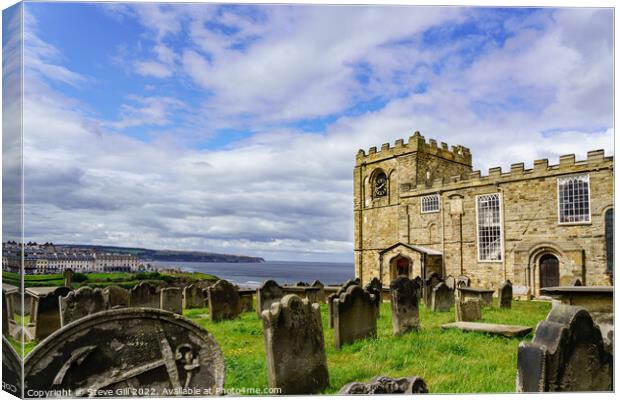 The Church of Saint Mary Overlooking the Sea at Wh Canvas Print by Steve Gill