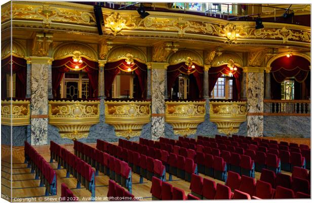 Royal Hall Interior with Stunning Gold Decoration. Canvas Print by Steve Gill