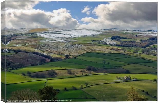 Spectacular View Across a Valley in Nidderdale, North Yorkshire. Canvas Print by Steve Gill