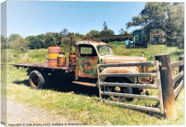 Old Rusty Abandoned Vintage FJ Holden Farm Ute Canvas Print by Julie Gresty