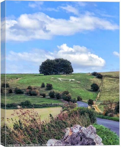 Hackpen White Horse on Hackpen Hill, Wiltshire Canvas Print by Julie Gresty