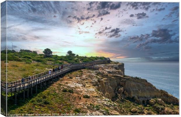 Sunset Walk on Carvoeiro Clifftop Canvas Print by RJW Images