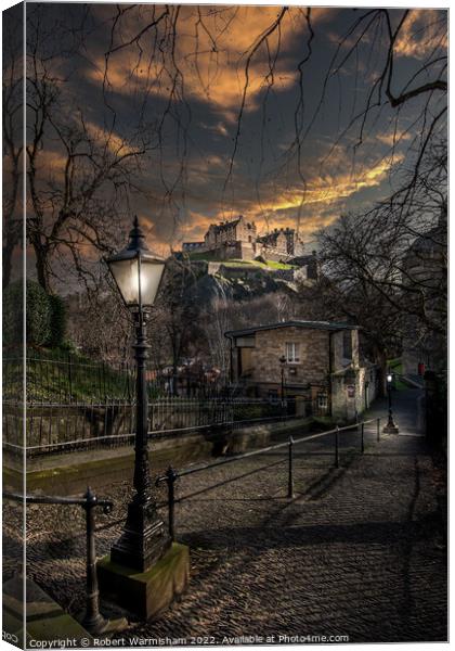Majestic Edinburgh Castle at Sunset Canvas Print by RJW Images