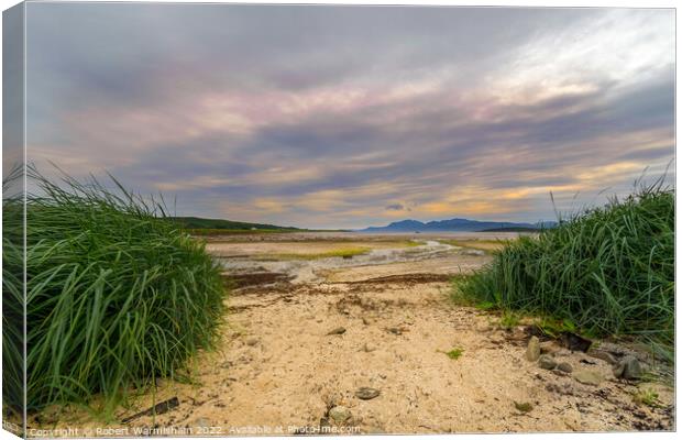 Sunset on St. Ninians beach Bute Canvas Print by RJW Images