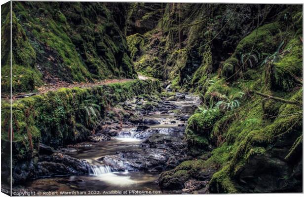 Enchanting Waterfall in Scottish Glen Canvas Print by RJW Images