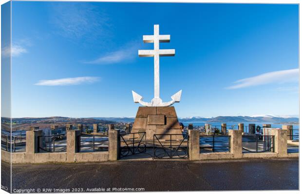 Lyle Hill's Free French Memorial Cross Canvas Print by RJW Images
