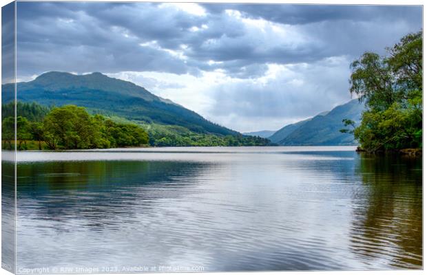 Serene Reflections on Loch Eck Canvas Print by RJW Images