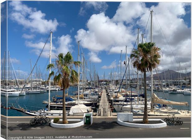 Lanzarote Playa Blanca Rubicon Marina Canvas Print by RJW Images