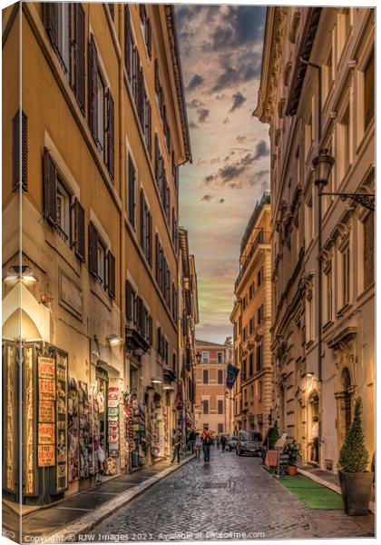 Via De Crociferi Rome Canvas Print by RJW Images