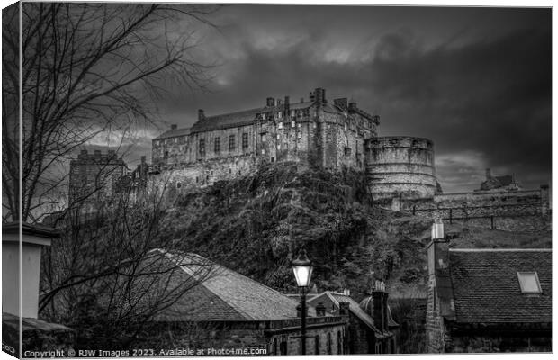 Edinburgh Castle from the Vennel Canvas Print by RJW Images