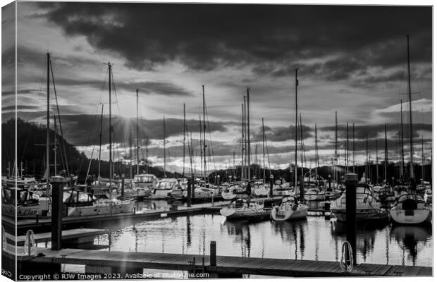 Serenity Anchored: A Dockside Portrait Canvas Print by RJW Images