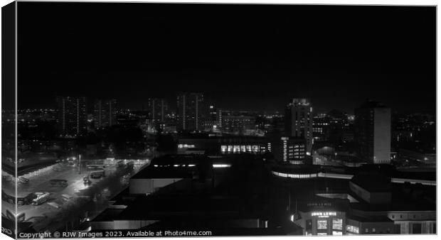 Glasgow night time skyline Canvas Print by RJW Images