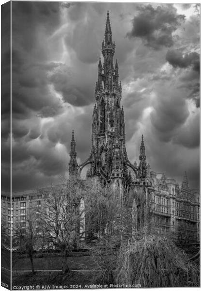 Edinburgh Scott Monument Canvas Print by RJW Images
