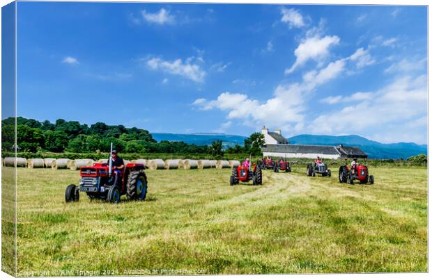 Vintage Tractors in the Scottish Landscape Canvas Print by RJW Images