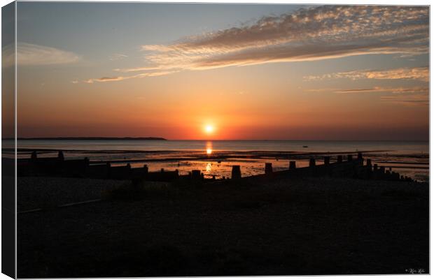 Whitstable Beach Sunset Canvas Print by Kate Lake