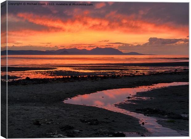 low tide sunset Canvas Print by Michael Dixon