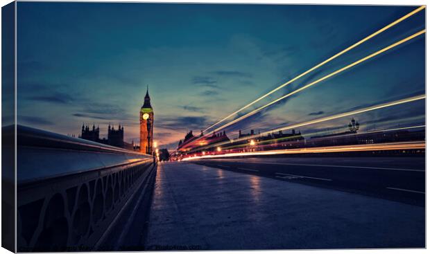 London by night Canvas Print by Simo Wave