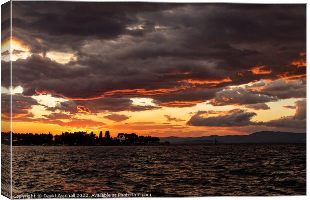 Stormy sky over Supetar Canvas Print by David Aspinall