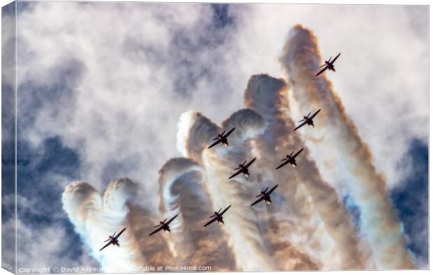Red Arrows - Smoke On! Canvas Print by David Aspinall