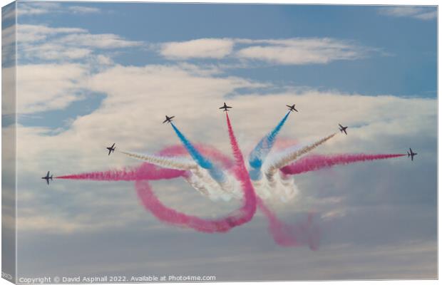 Red Arrows Red, White and Blue Canvas Print by David Aspinall
