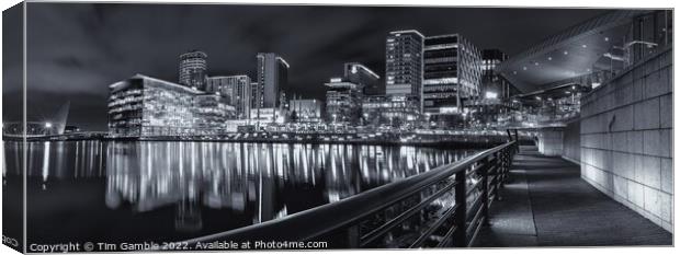 Media City by night Canvas Print by Tim Gamble