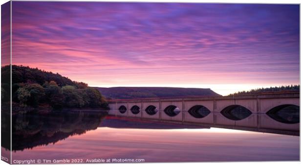 Ladybower Bridge Sunrise Canvas Print by Tim Gamble