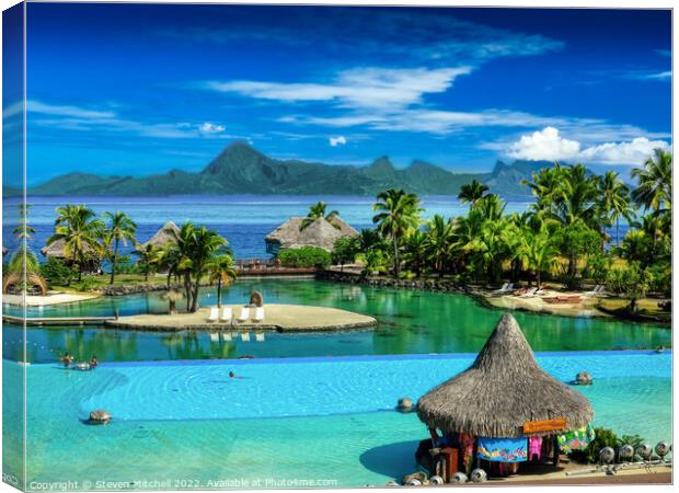 Tahiti and Moorea Islands Canvas Print by Steven Mitchell