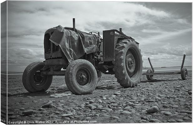 Toned Tractor Canvas Print by Chris Walker