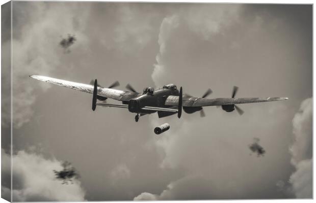 Lancaster dropping a 'Cookie' Canvas Print by Simon Westwood