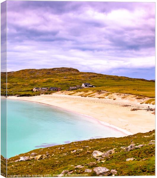 Overlooking Huisinis Beach from Hillside, Isle of Harris, Outer Hedbrides, Scotland  Canvas Print by Dan Webster