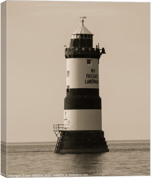 Penmon Point Lighthouse Anglesey, Wales  Canvas Print by Dan Webster