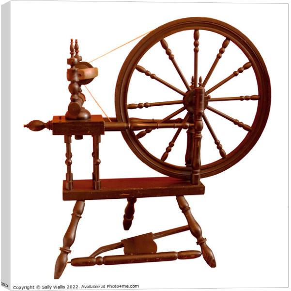 Old Spinning Wheel Canvas Print by Sally Wallis