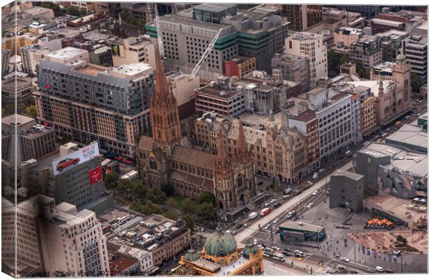 Aerial View of Melbourne City Centre Canvas Print by Sally Wallis