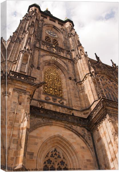 Tower in Prague Castle Canvas Print by Sally Wallis