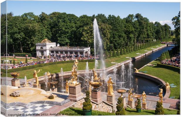 Cascade and Samson Fountain Canvas Print by Sally Wallis