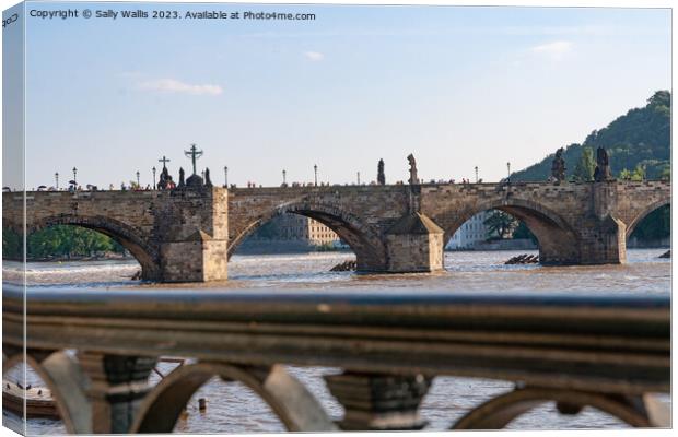 The Charles Bridge, Prague Canvas Print by Sally Wallis