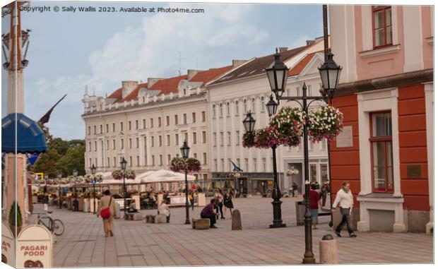 Into Tartu Square Canvas Print by Sally Wallis