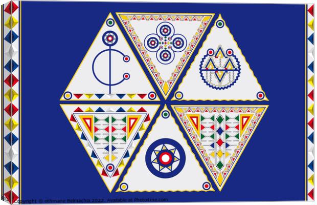 Tribal Poster Pattern. The Symbol of Moroccan Berber Jewelry. Amazigh culture fibula. north african culture. Canvas Print by othmane Belmachia