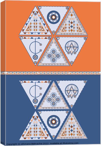 Tribal Poster Pattern. The Symbol of Moroccan Berber Jewelry. Amazigh culture fibula. north african culture. Canvas Print by othmane Belmachia