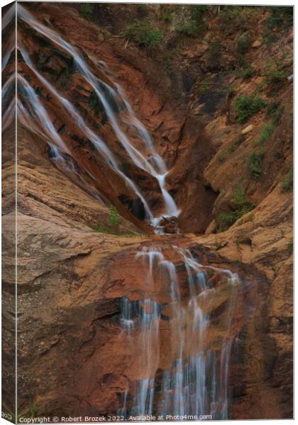 Colorado Seven Falls water fall closeup Canvas Print by Robert Brozek