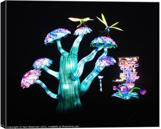 Night Light Abstract Toadstools and Dragonflies Canvas Print by Paul Stearman