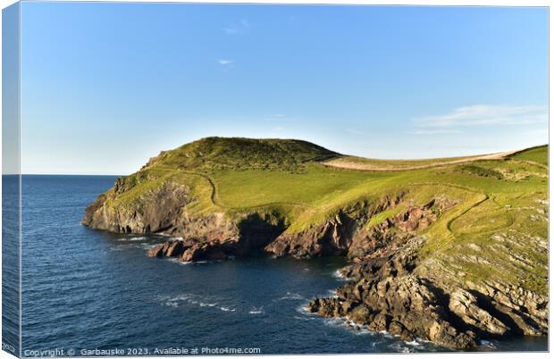 The cliffs on the Port Quin headland, North Cornwa Canvas Print by  Garbauske