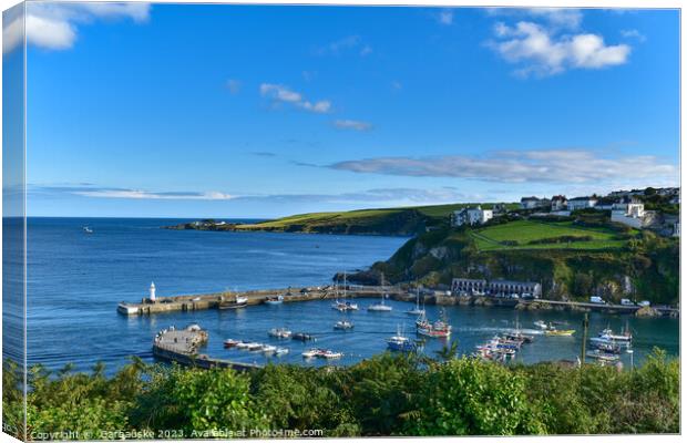A view on Mevagissey Harbour, Cornwall  Canvas Print by  Garbauske