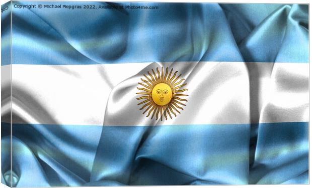 Argentina flag - realistic waving fabric flag Canvas Print by Michael Piepgras