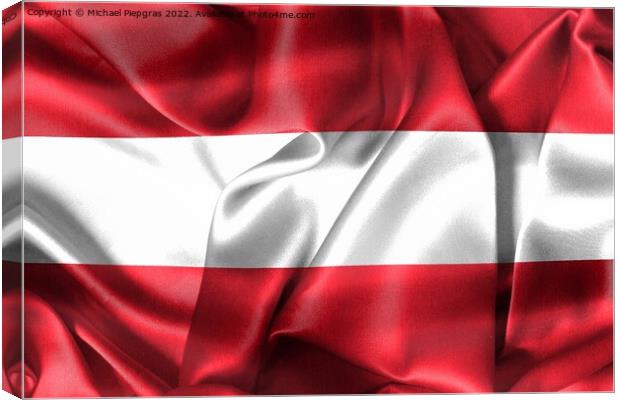 Austria flag - realistic waving fabric flag Canvas Print by Michael Piepgras
